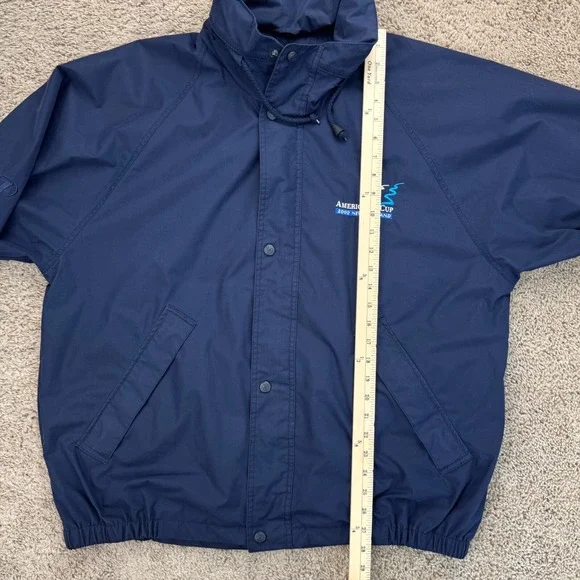 Vtg Line 7 Americas Cup Windbreaker Mens L Blue 2000 New Zealand Full Zip Jacket